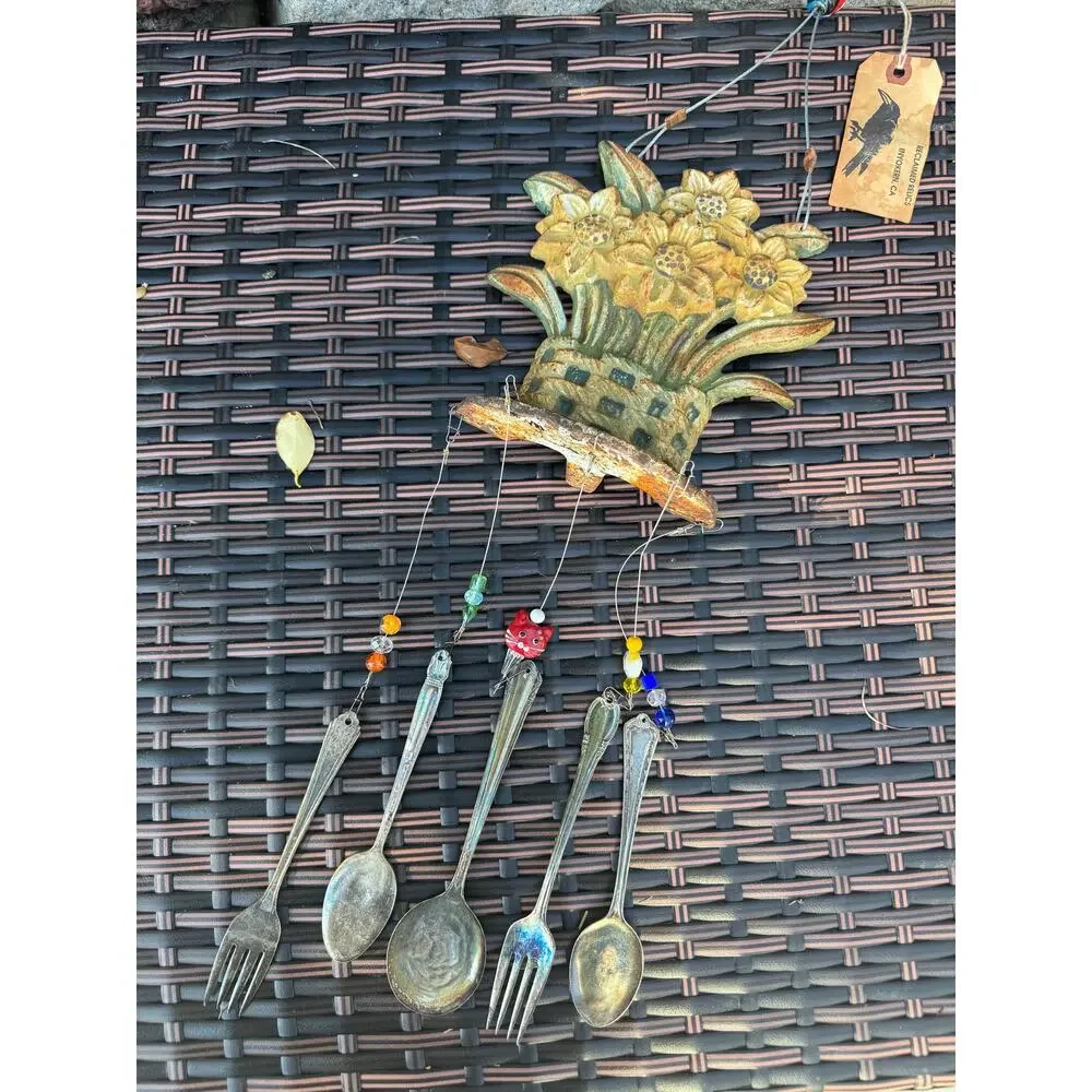 Vintage Cast Iron Reclaimed Relics Recycled Utensils Windchime